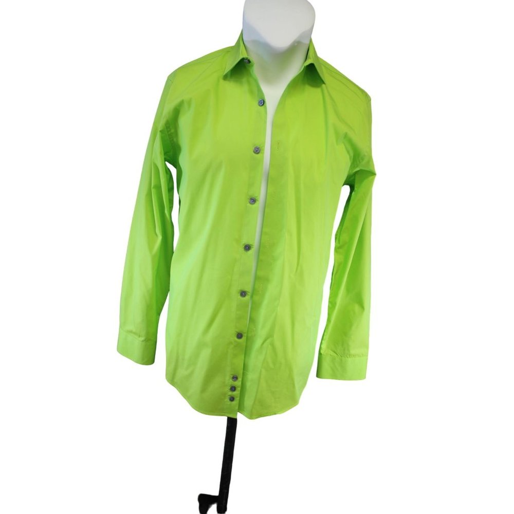 Kenneth Cole Reaction/ Polo long sleeved/(Size M) /Neon Green